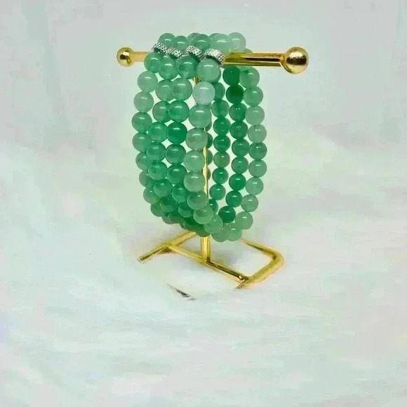 Natural Green Aventurine Beaded Bracelet - Picture 5 of 6